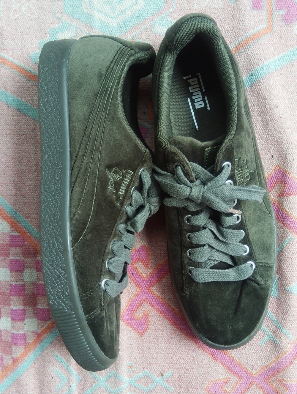 Puma Clyde Velour Shoes Green 8